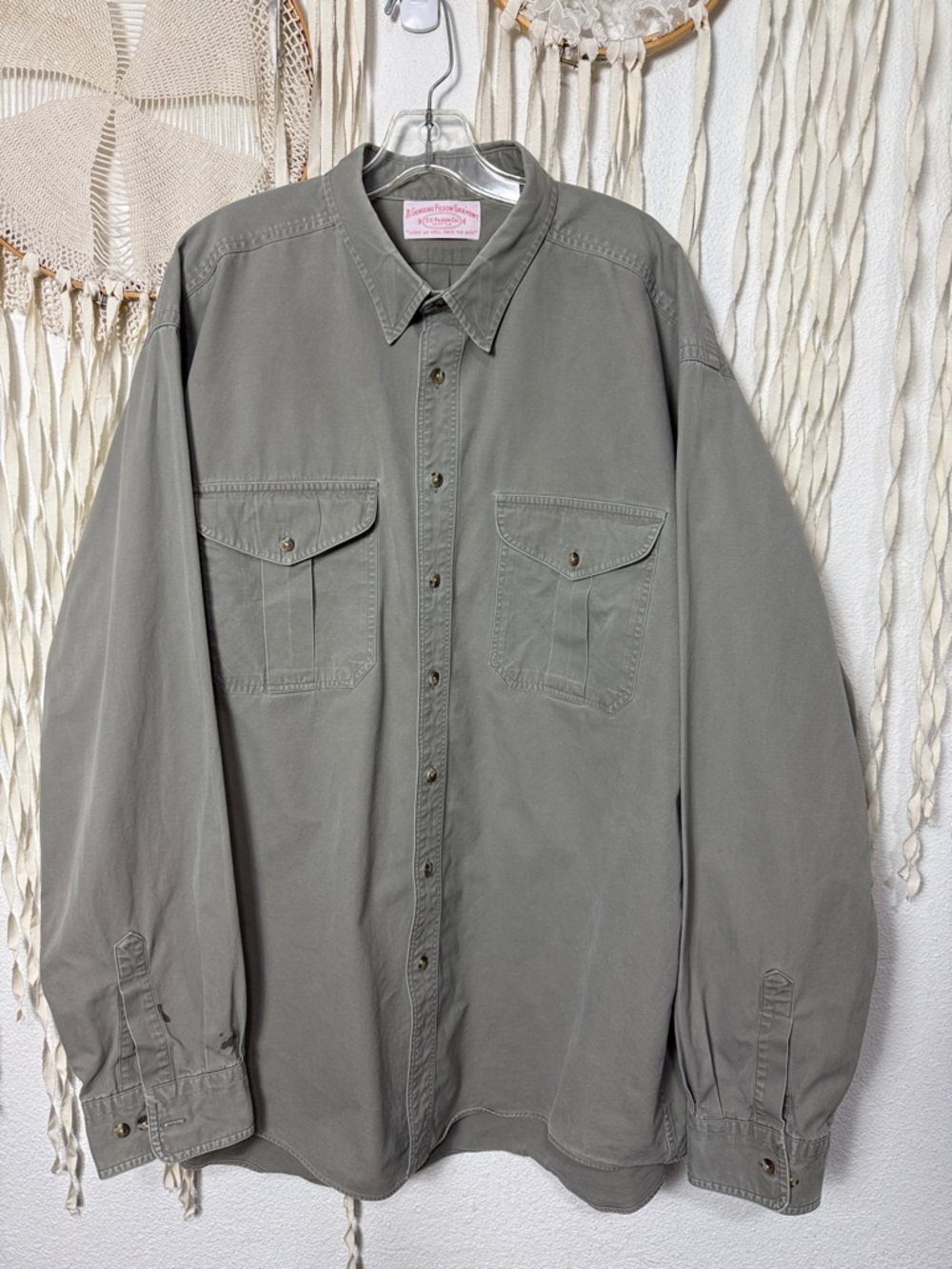 Filson Men's Long Sleeve Button Down Cotton Work Shirt XXL